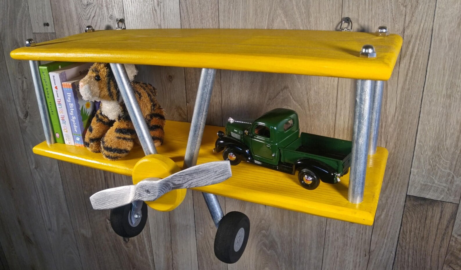 MEDIUM Airplane Shelf Biplane Shelf Yellow Airplane Shelf Etsy