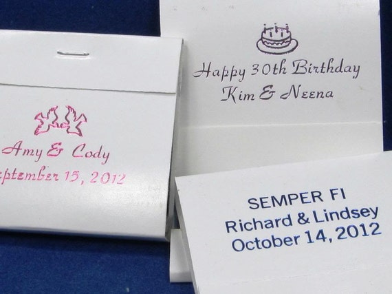 100 personalized matchbooks wedding favors bridal shower custom printed matches