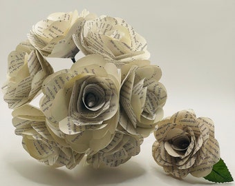 Harry Potter bouquet with matching boutonnière, book flowers, book bouquet