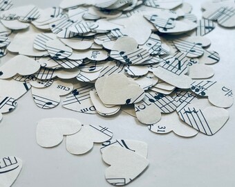 Music Sheet Confetti, Hymnal Confetti, Paper Hearts, Wedding Confetti, Throwing Confetti With Bags