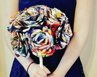 Comic Book Bouquet Wedding Bouquet Bridal Bouquet Paper Flower Bouquet
