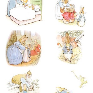 Komplette Beatrix Potters The Tale of PETER RABBIT Illustrationen (8cm oder 3,2 inch Illustrationen) Sofortiger digitaler Download: 5 JPG inbegriffen