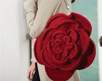 Felted Rose Purse (Or Pillow) Knitting Pattern