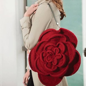Felted Rose Purse (Or Pillow) Knitting Pattern