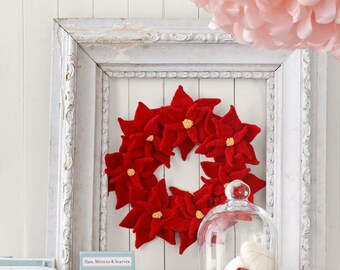 Poinsettia Wreath Knitting Pattern