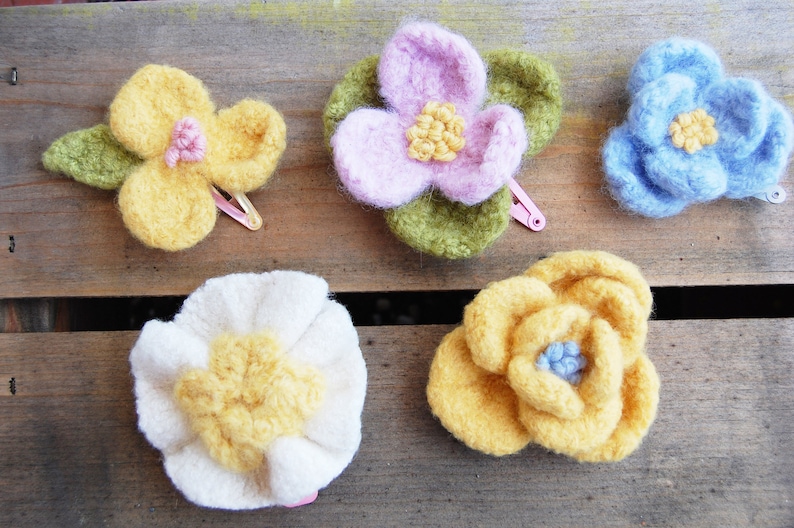 Flower Embellishments Knitting Patterns Etsy