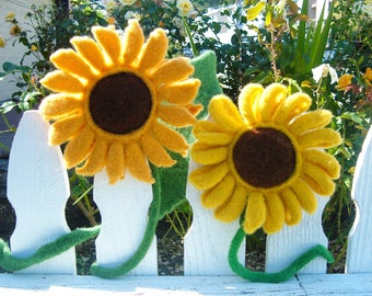 Sunflower and Gerbera Daisy Knitting Pattern