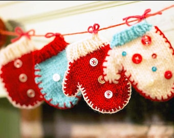 Mini Mitten Holiday Garland Knitting Pattern