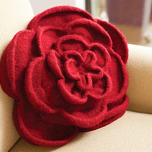 Felted Rose Pillow (or Purse) Knitting Pattern