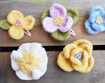 Flower Hair Embellishments Knitting Pattern