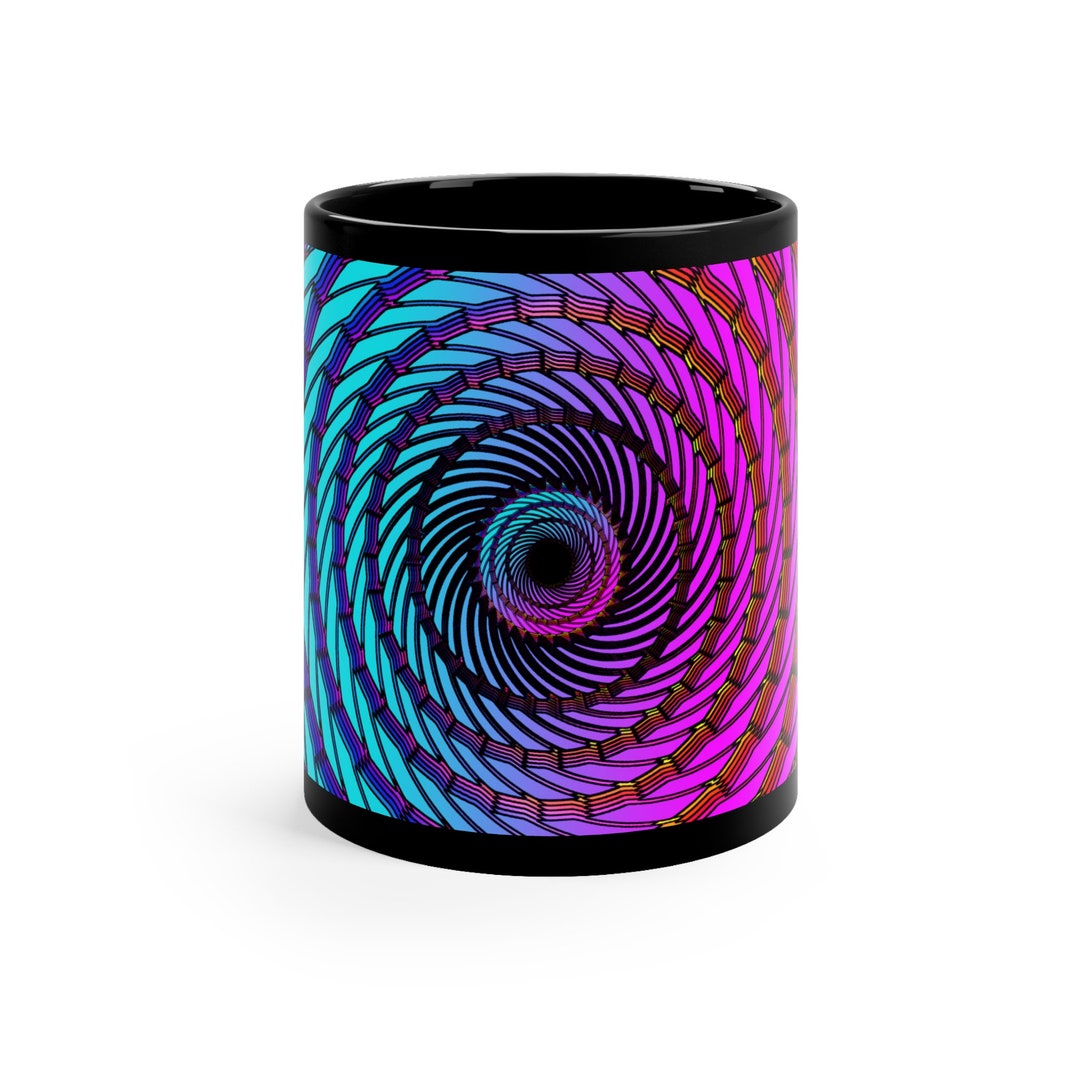 Spiral Stacked Tiles Psychedelic Vaporwave Design Coffee Mug - Etsy