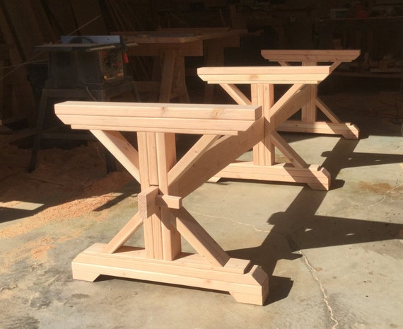 Farmhouse Triple Trestle Table DIY Kit | Etsy