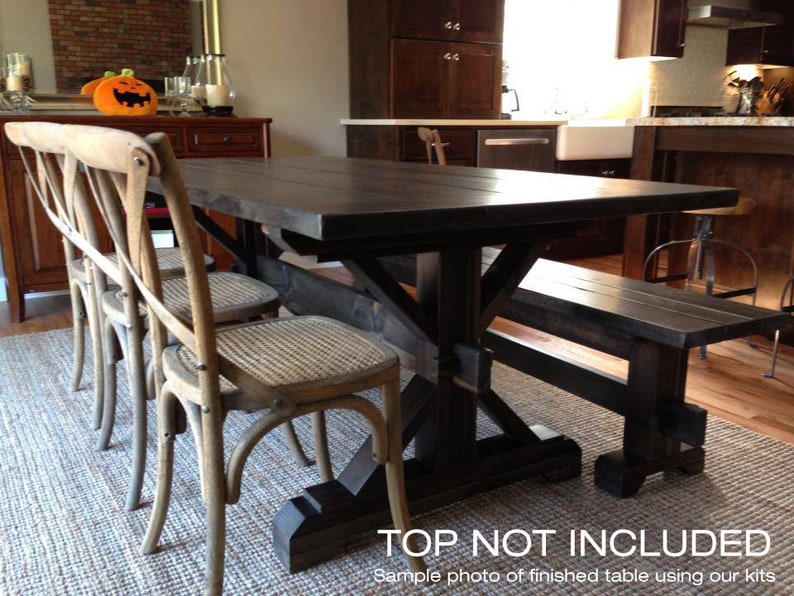 Farmhouse Trestle Table DIY Kit Made to Order Etsy