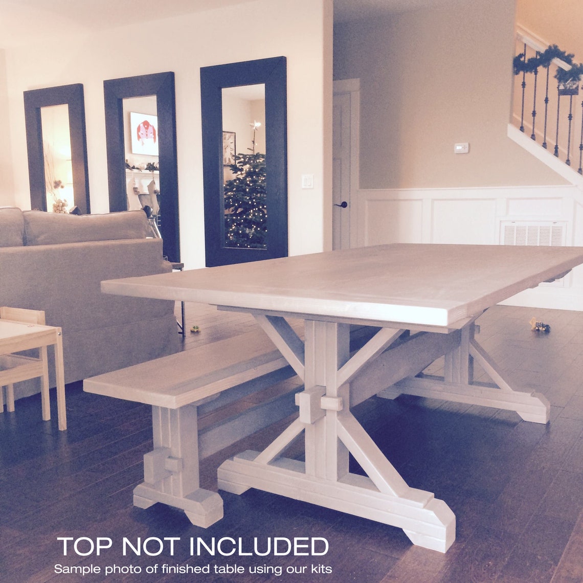 Farmhouse Trestle Table DIY Kit Made to Order Etsy