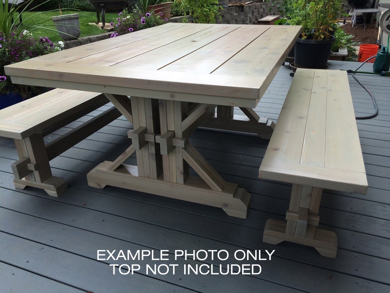 Farmhouse Double Trestle Table DIY Kit made to order Etsy
