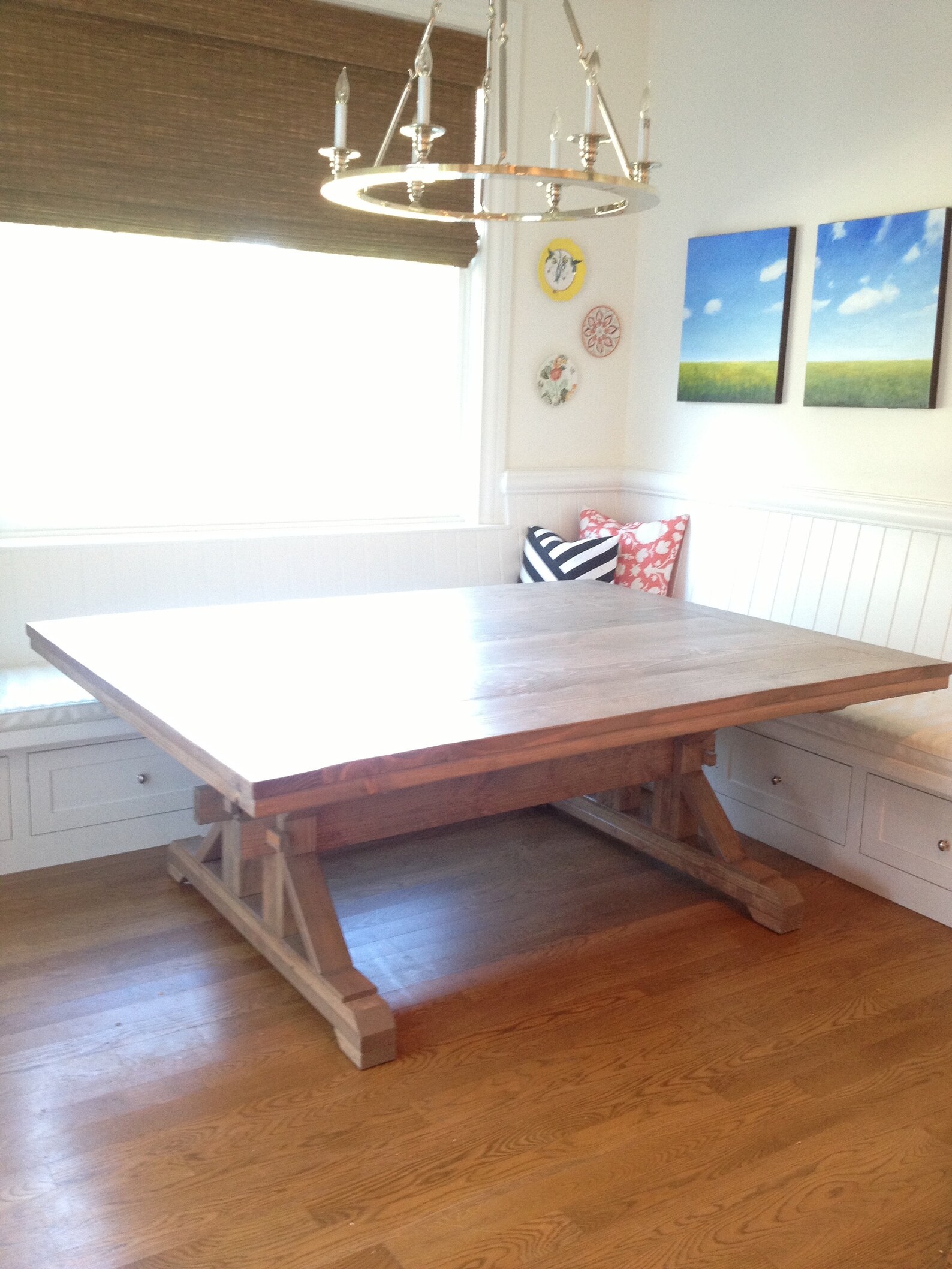 Farmhouse Double Trestle Table DIY Kit made to order Etsy