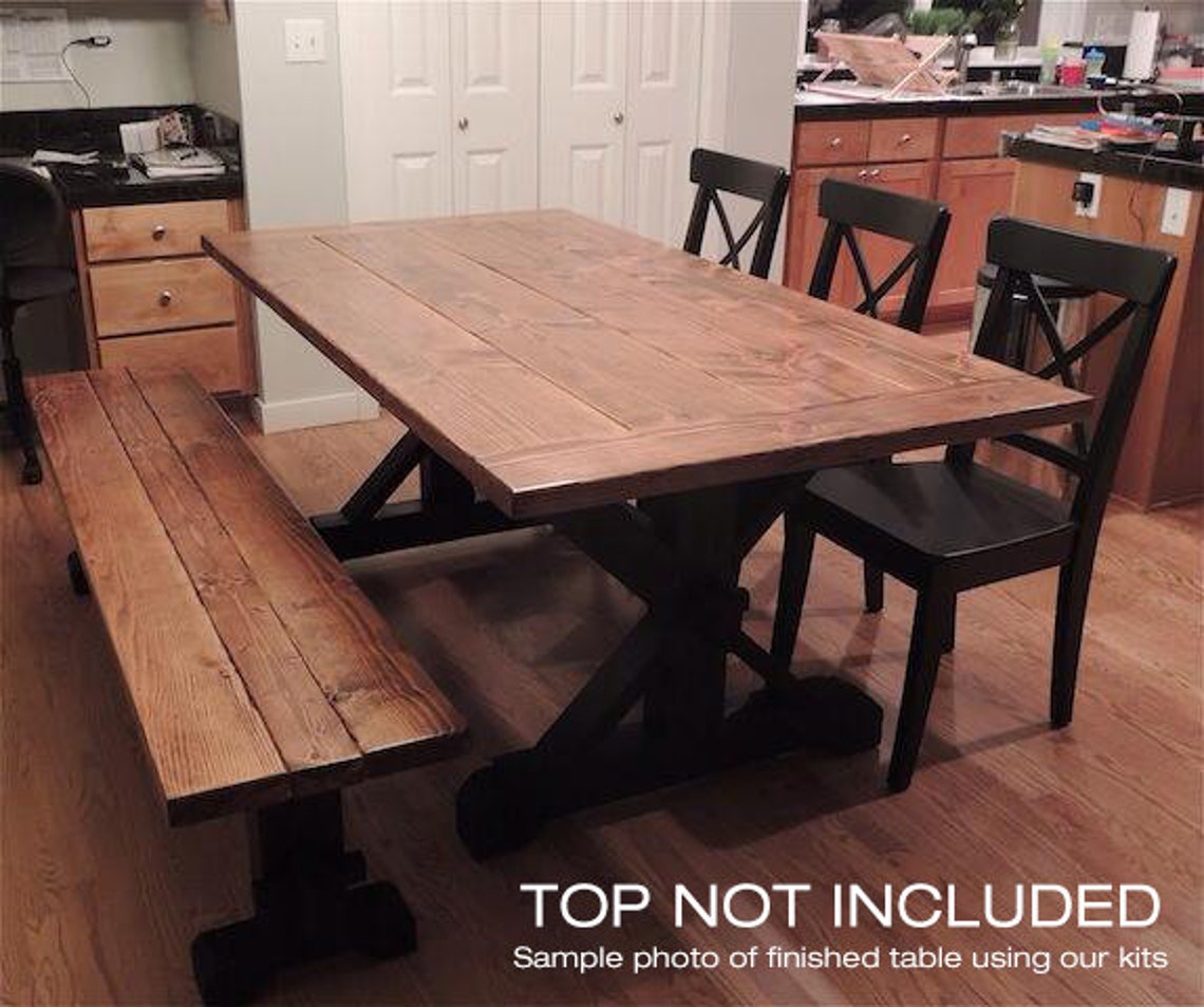 Farmhouse Trestle Table DIY Kit Made to Order Etsy