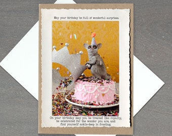 Galago Royalty Birthday Card • For the person who deserves to be treated like a queen with a sense of humor and grand dreams