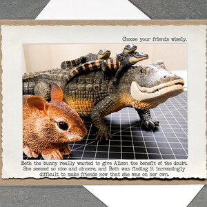 Bunny Croc Funny Greeting Card • Funny Life Lessons Card • Animal Tales Blank Card