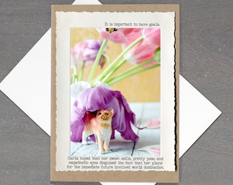 Cat Tulips Greeting Card • Cat Lady All Occasion Greeting Card • Card for Cat Lovers • Funny Cat Card • Animal Tales Collection