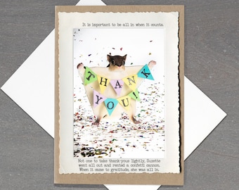 Funny Thank You Card • Flying Squirrel Card • Appreciation Card • Gift for Teacher • Animal Tales Collection • Thank You Card for Friend