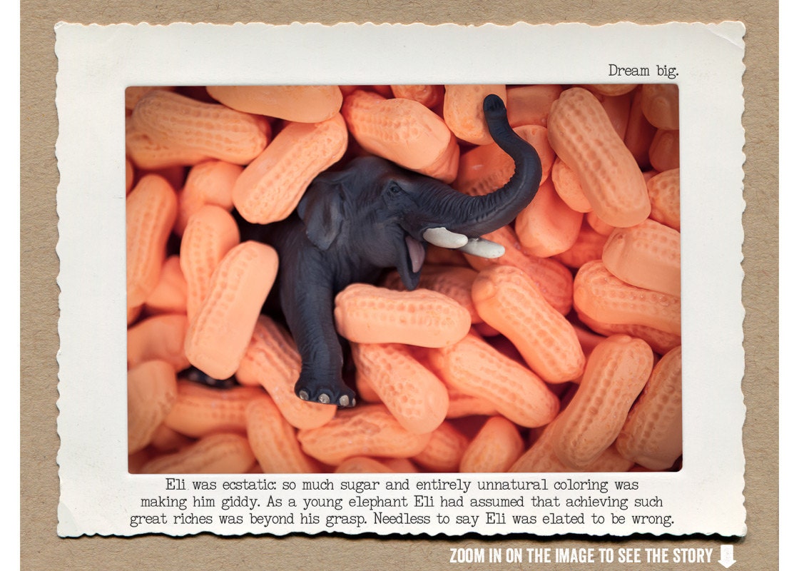 11x14 Elephant Circus Peanut Witty Wall Art Print Humorous Etsy