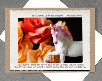 Unicorn Hooves Very Funny Card • Funny Self Confidence Card • All Occasion Blank Card • You are Magical Card
