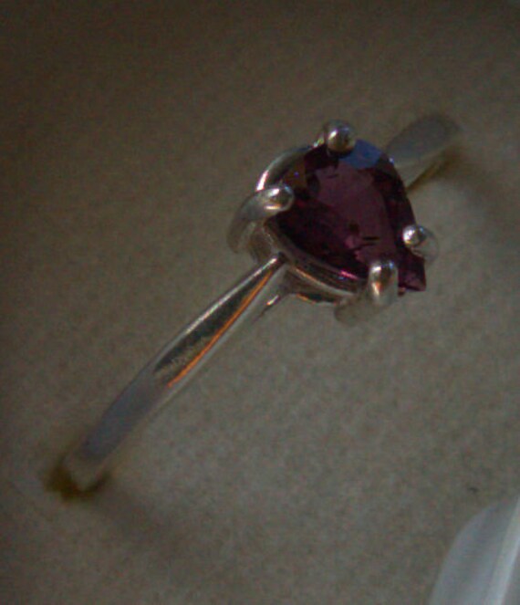 Sterling Silver Natural Pink Sapphire Pear Ring .… - image 3