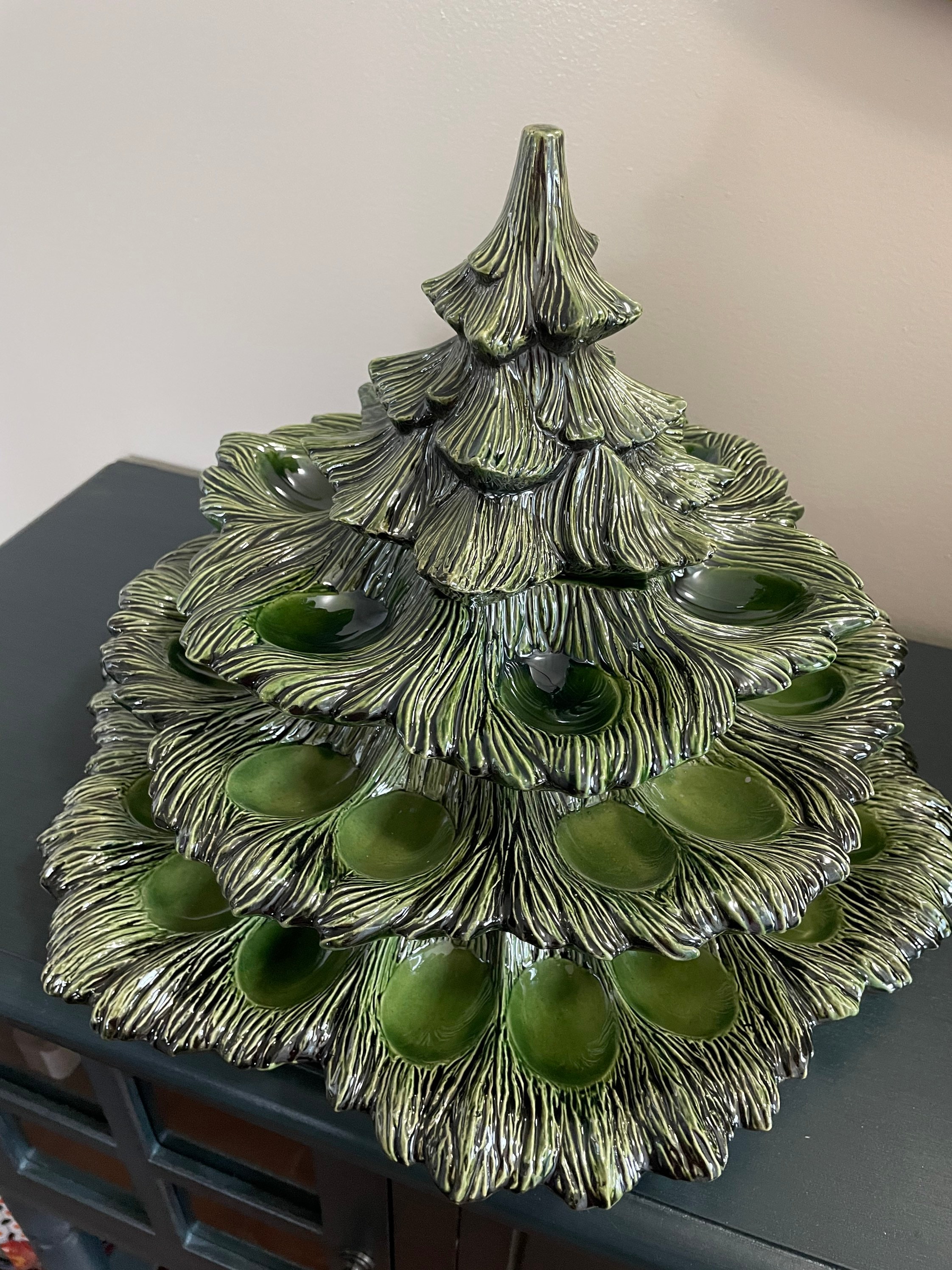Duncan Hors Doeuvre Deviled Egg Ceramic Christmas Tree in a Beautiful