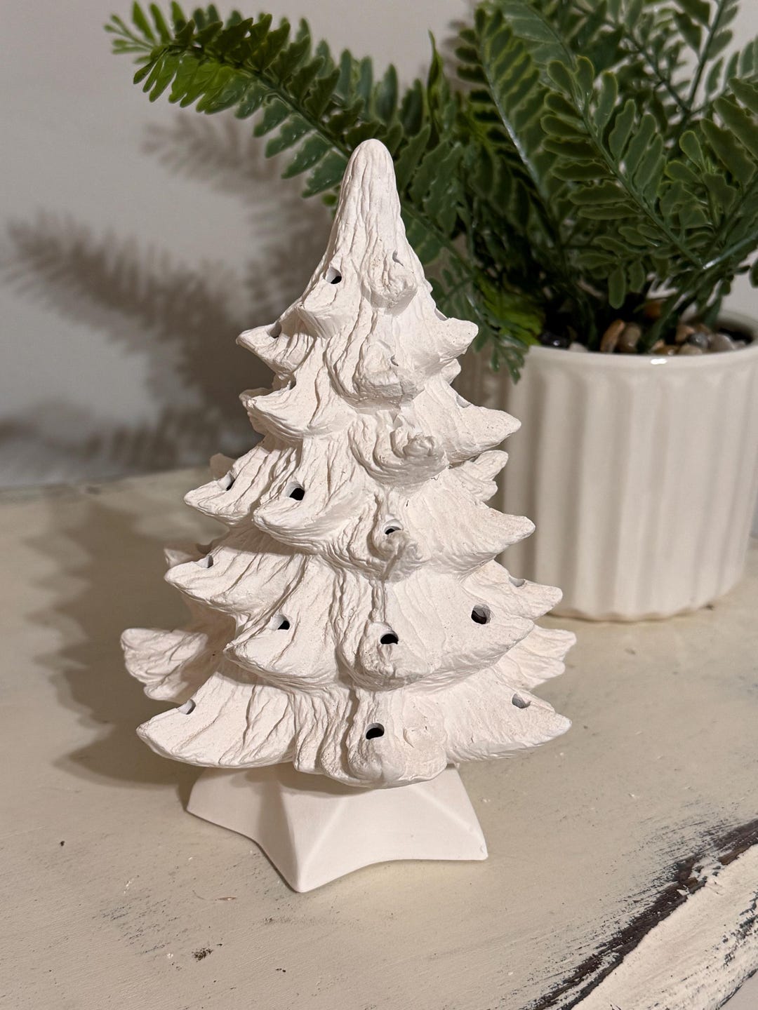 DIY Paint Your Own Ceramic Christmas Tree and Base 7”