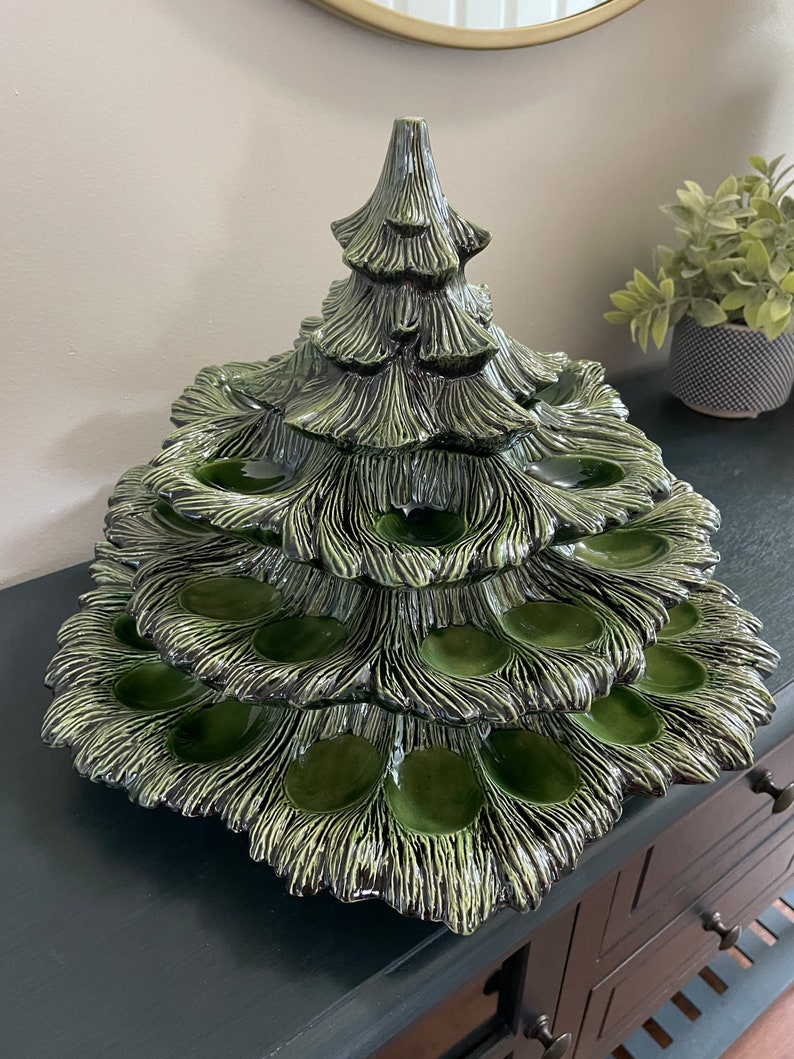 Duncan Hors Doeuvre Deviled Egg Ceramic Christmas Tree in a Beautiful