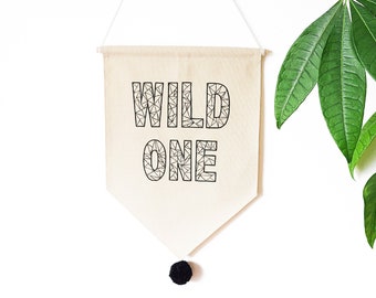 Wild One wall Banner - Kids room decor - Pennant Flag - Wall Hanging - Wild One - Kids Wall Decor - Wall flag - Wall banner flag - Kids gift