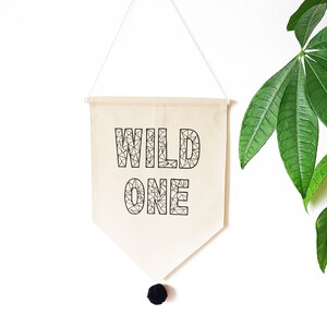 Wild One wall Banner - Kids room decor - Pennant Flag - Wall Hanging - Wild One - Kids Wall Decor - Wall flag - Wall banner flag - Kids gift