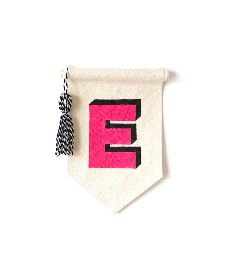 Wall Banner Wall Hanging Initial Art Banner Wall Hanging Etsy