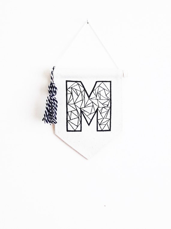 Wall Banner Initial Banner Letter Banner Pennant Flag Etsy