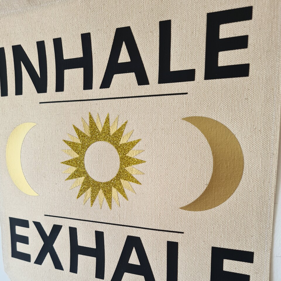 Discover Inhale Exhale pennant flag