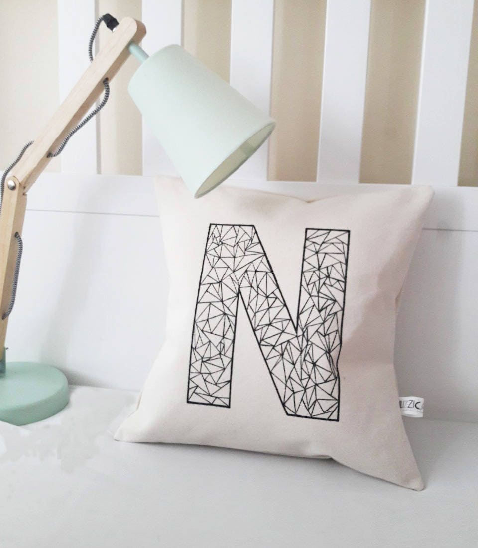 Personalised initial cushion alphabet cushion letter Etsy