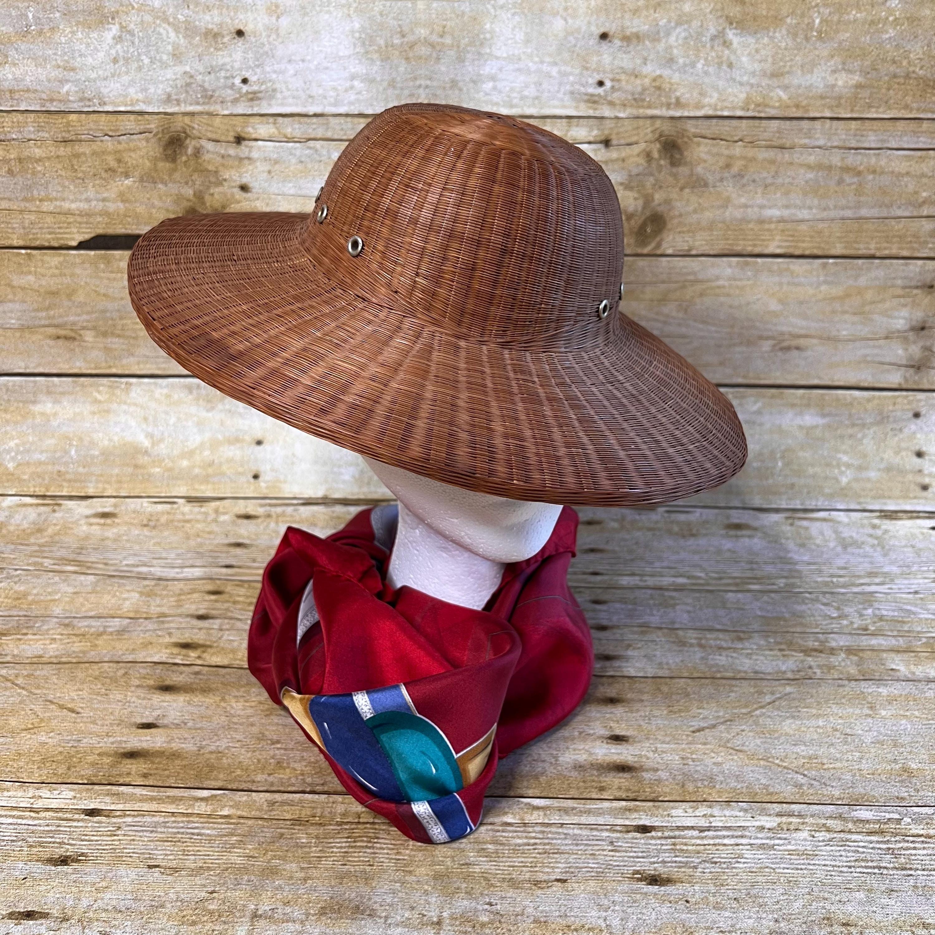 ヴィンテージ上海手工芸品 籐製ピスヘルメット - フランス植民地風