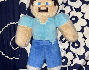 Minecraft Steve Plush Toy 10” • Stuffed Doll Figure • Mojang Toy Factory • Preowned