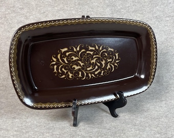Franciscan Jamoca Vintage Earthenware Sandwich Tray Cheese Fish Service Gift 14”