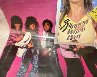 Bon Jovi Slippery When Wet•RARE French Import Vinyl•Banned Cover+Signed Poster