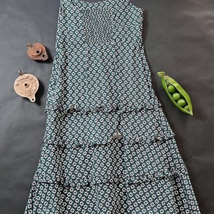 Vestido midi floral Blythe de Anthropologie, nuevo con etiquetas • Verde y blanco • Algodón elástico, talla L imagen 2