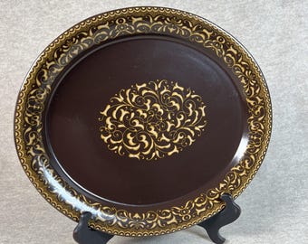 Vintage Franciscan Earthenware 14x12 in Dark Brown Platter • Jamoca Pattern