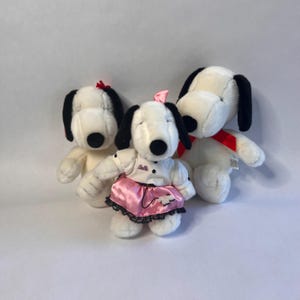 Vintage Camp Snoopy Plush Set: Snoopy, Belle, Aurora - New with Tags