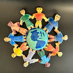 Haitian Folk Art: Children of the World Recycled Metal Sign