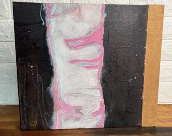Abedul rosa - Arte de árbol pintado a mano - Firmado - 2008 Juneau, Alaska - Abedul/Lienzo