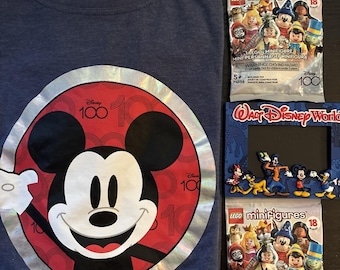 Disney Fam Bundle • LEGO Blind Bags • Disney World Frame • XL Mickey 100th Tee