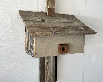 Medium Reclaimed Wood Nesting box, handmade by Illinois artist