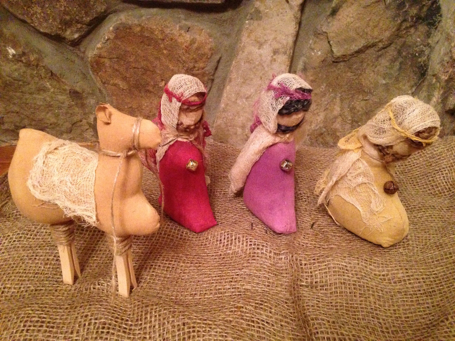 Handmade Fabric Primitive Nativity Set Christmas Nativity Etsy