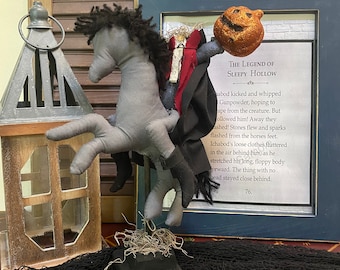 Handmade Headless Horseman Doll: Primitive Halloween Decor
